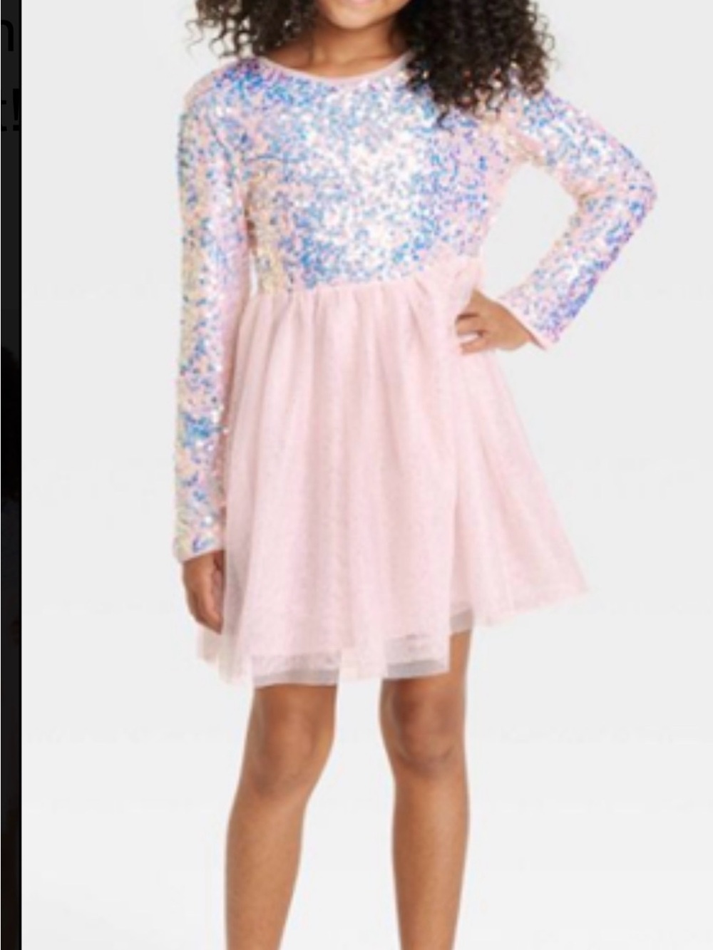 Sparkling Pink Sequin Tulle Dress